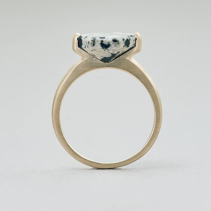 Hexagonal Gemstone Ring_node(Hawk's Eye)