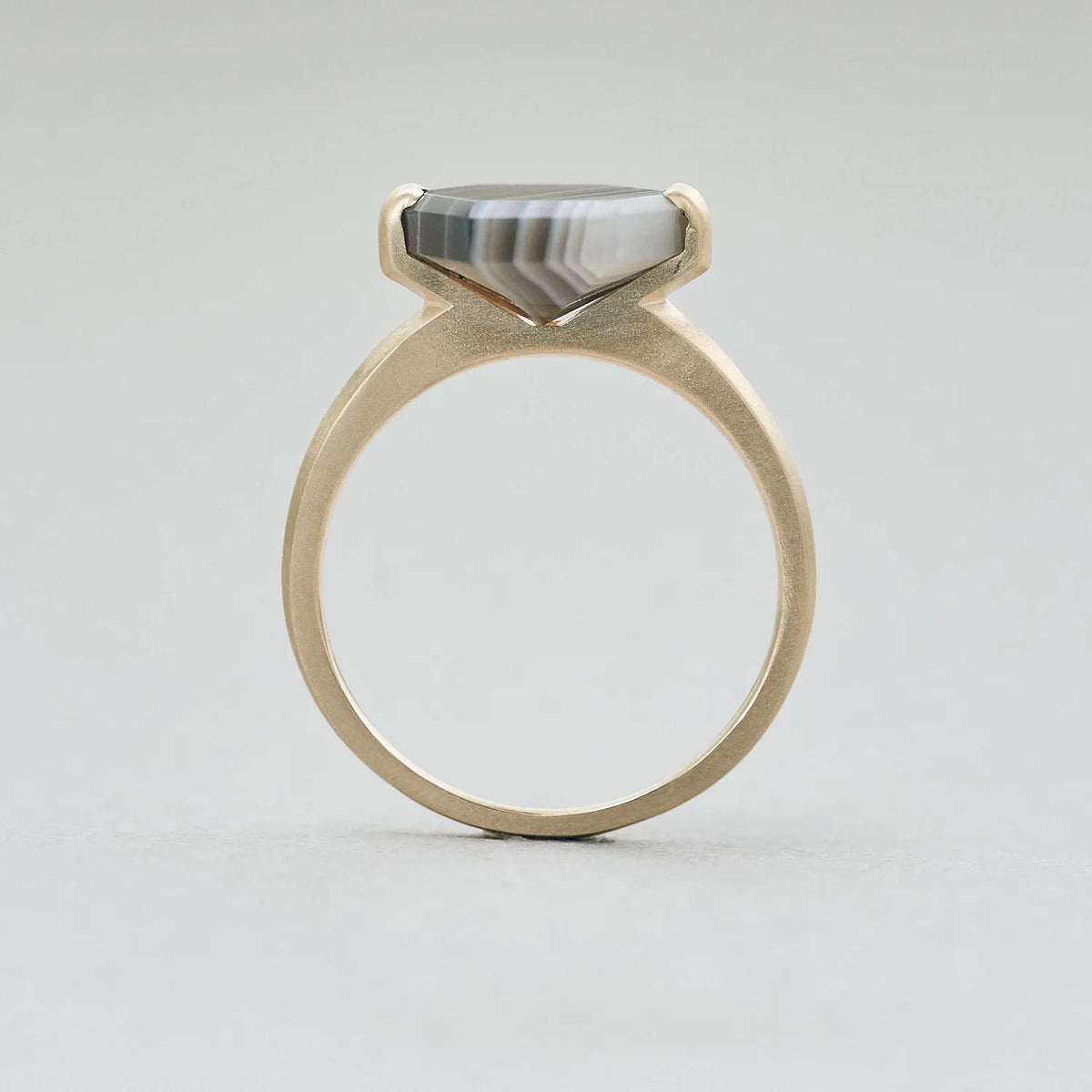 Hexagonal Gemstone Ring_node(ボツワナアゲート)