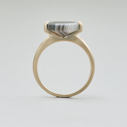Hexagonal Gemstone Ring_node(ボツワナアゲート)