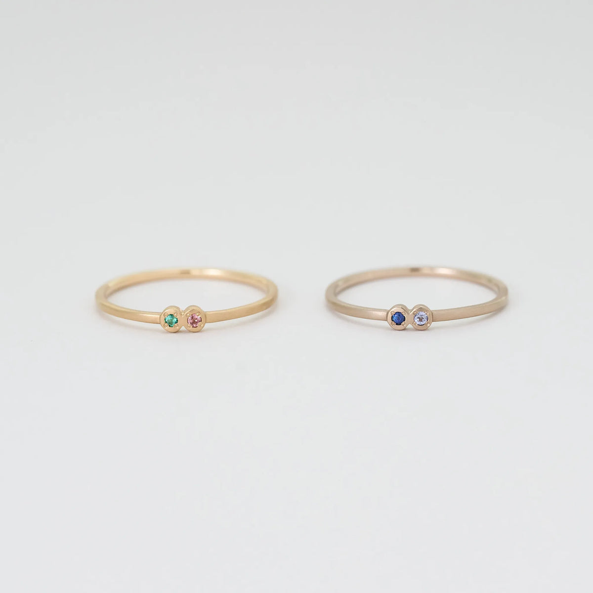 Mother Ring_matte(2石)|誕生石マザーリング|cobaco for baby Mother Ring_matte(2石)|誕生石マザーリング|cobaco for baby