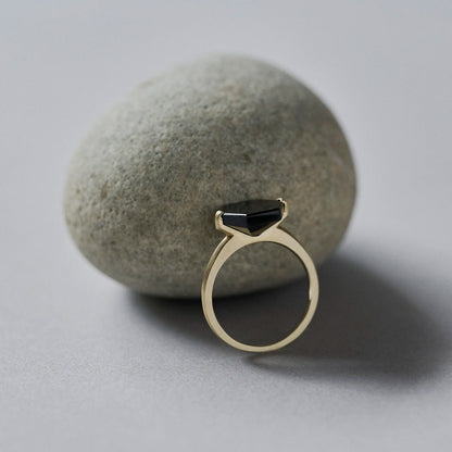 Hexagon Gemstone Ring_node(Black Onyx)