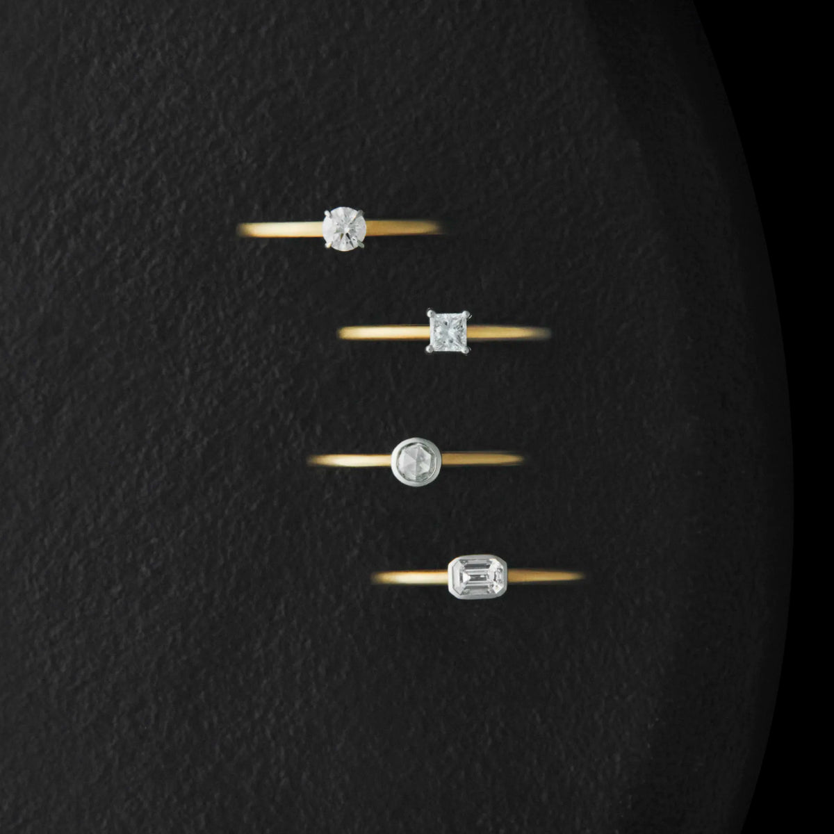 Emeraldcut Diamond Combi Ring