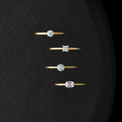 Emeraldcut Diamond Combi Ring