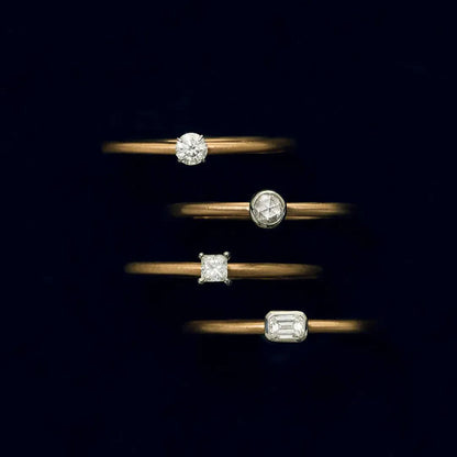 Emeraldcut Diamond Combi Ring