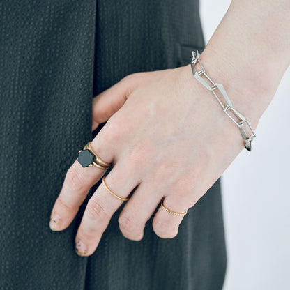 Hexagonal Gemstone Ring_node(Black Onyx)