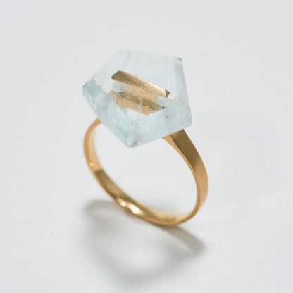 Random Faceted Stone Ring_staple (Blue Topaz)