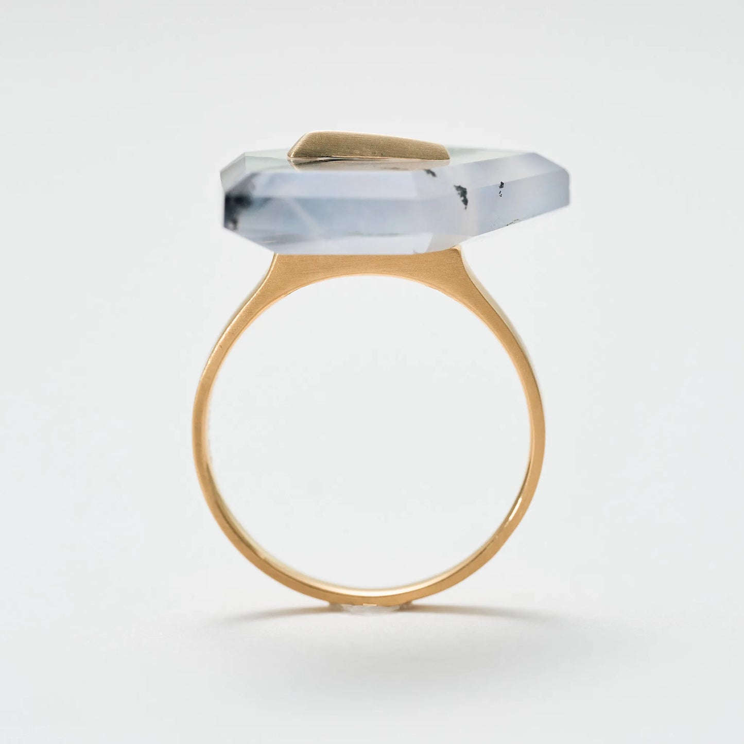 Random Faceted Stone Ring_staple(デンドライトアゲート)