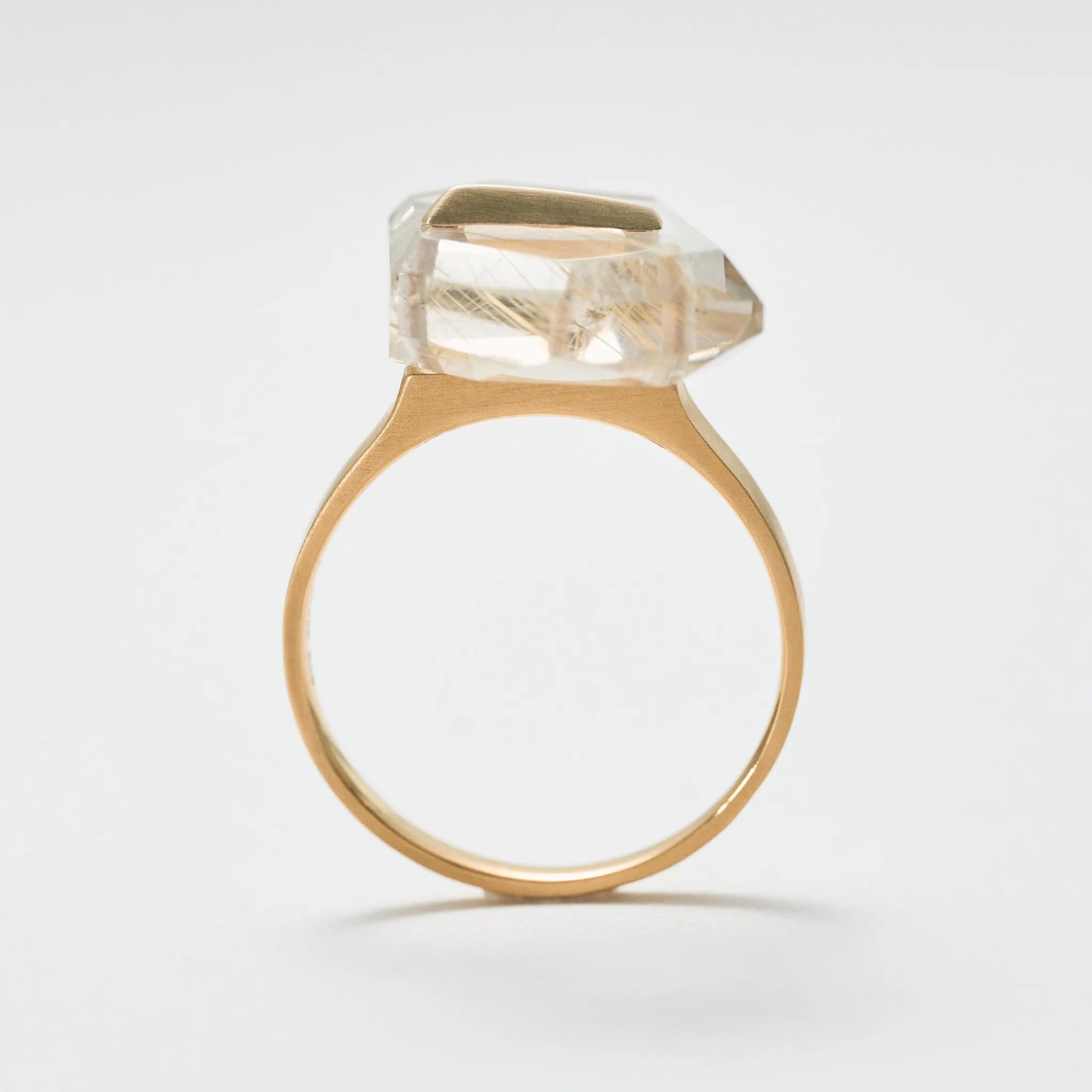 Random Faceted Stone Ring_staple(ルチルクオーツ)