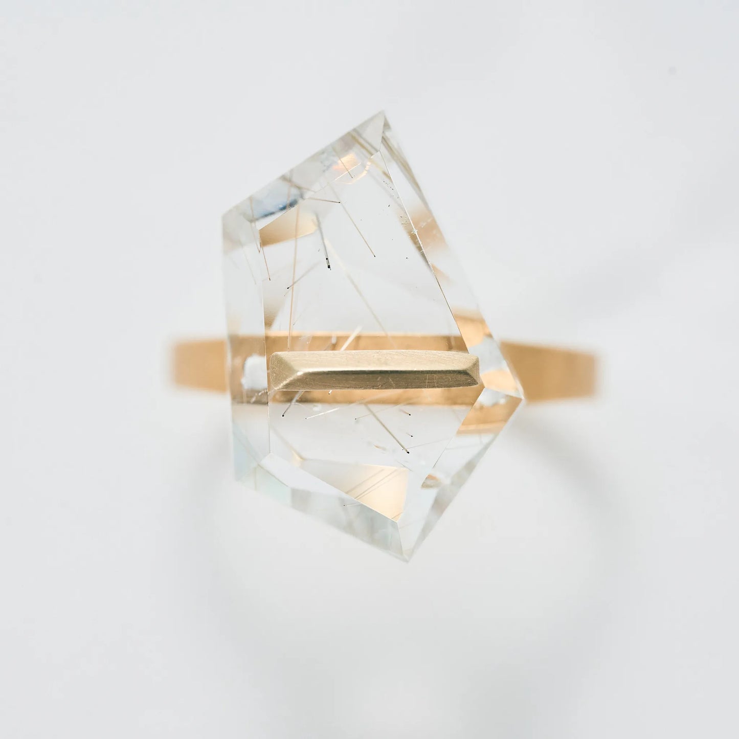 Random Faceted Stone Ring_staple(ルチルクオーツ)