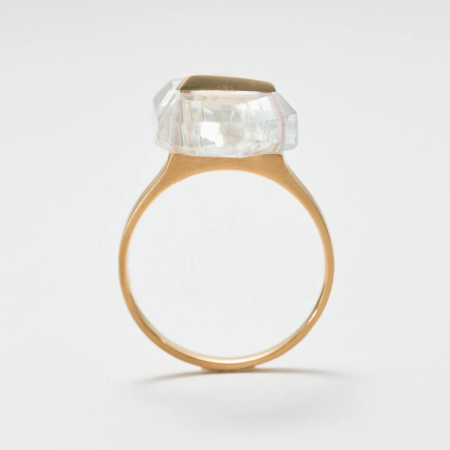 Random Faceted Stone Ring_staple(ルチルクオーツ)