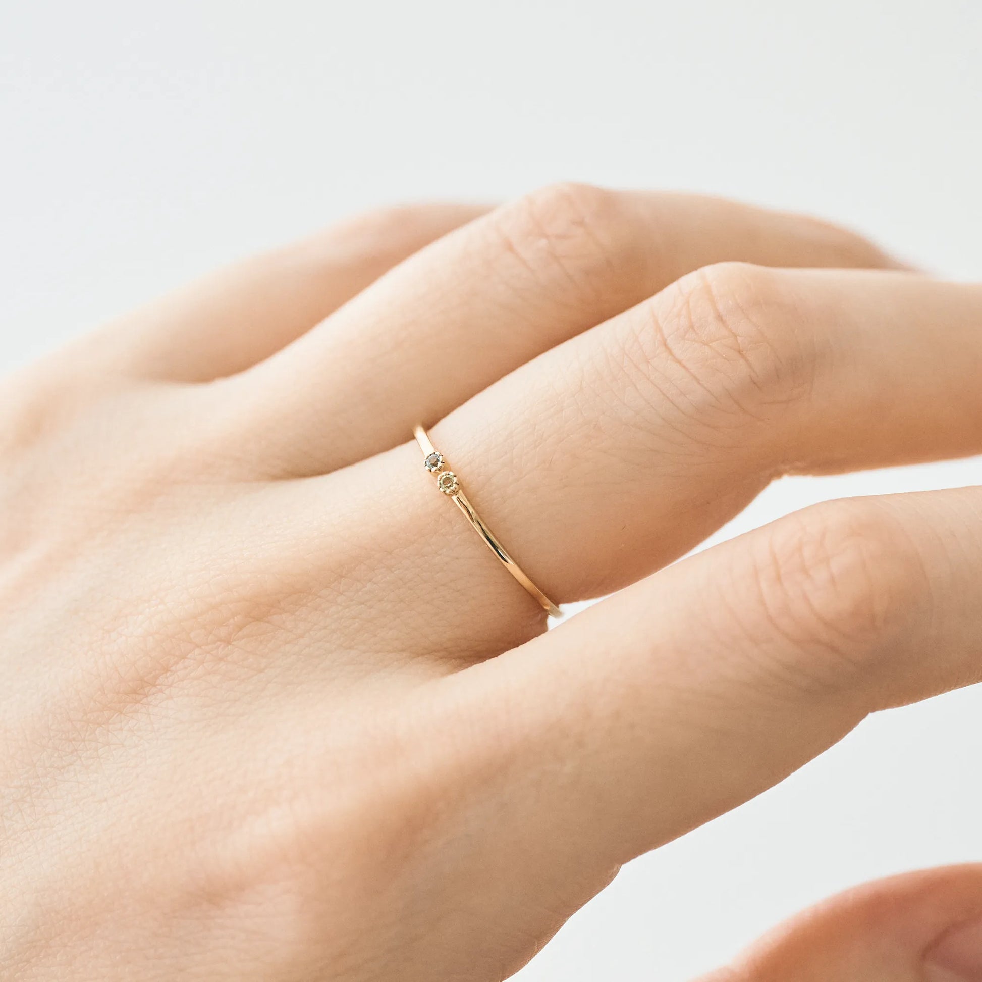 Birthstone Ring_milgrain(2石)|選べる誕生石リング|cobaco Birthstone Ring_milgrain(2石)|選べる誕生石リング|cobaco