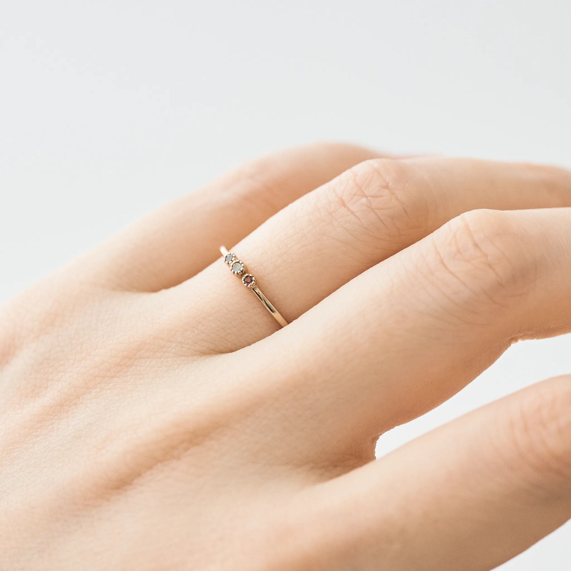 Birthstone Ring_milgrain(3石)|選べる誕生石リング|cobaco Birthstone Ring_milgrain(3石)|選べる誕生石リング|cobaco