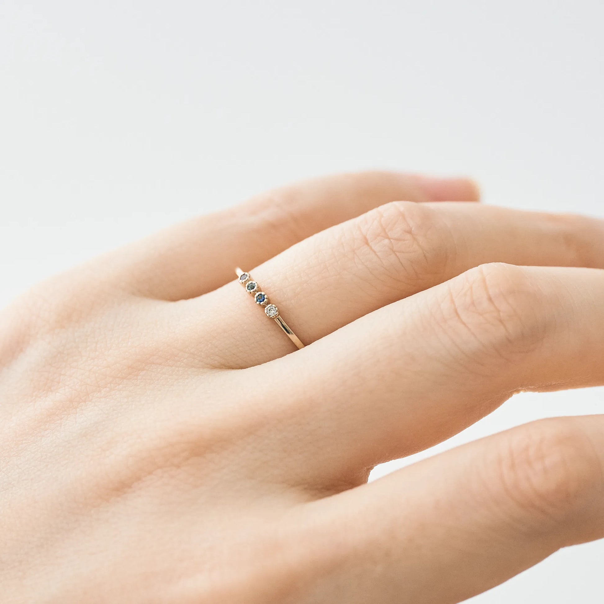 Birthstone Ring_milgrain(4石)|選べる誕生石リング|cobaco Birthstone Ring_milgrain(4石)|選べる誕生石リング|cobaco