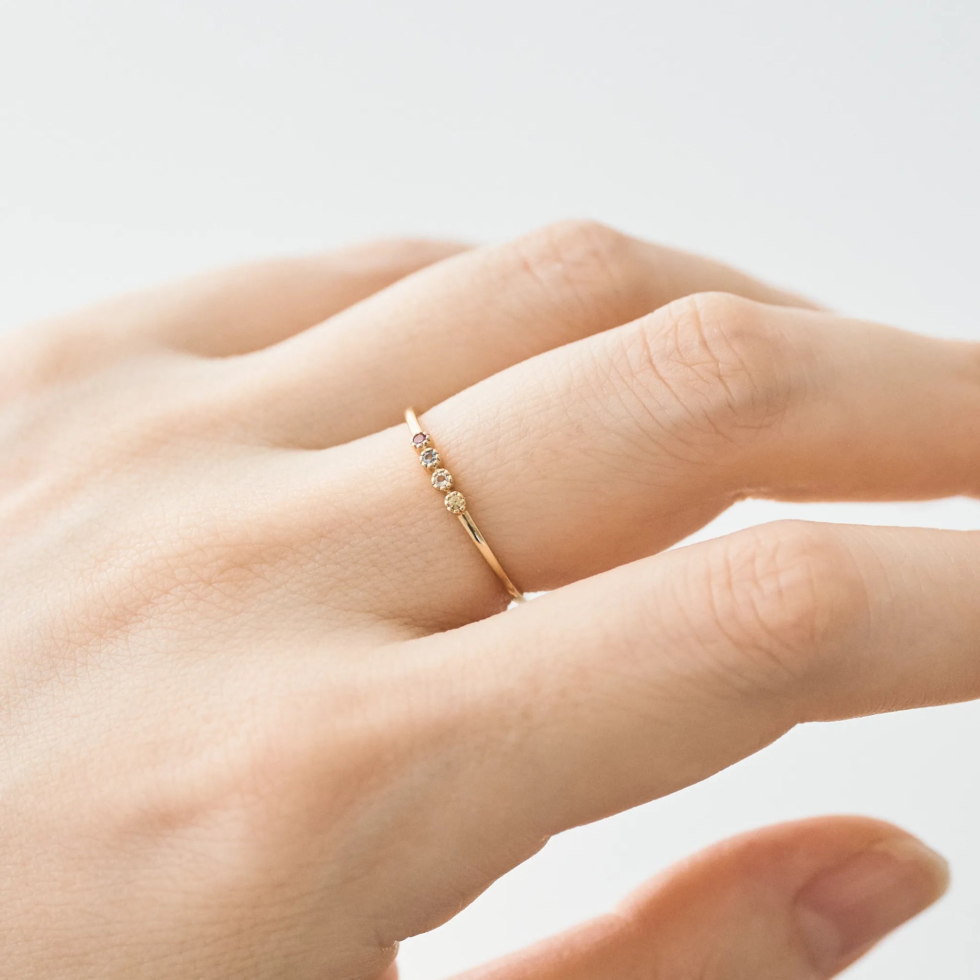 Birthstone Ring_milgrain(4石)|選べる誕生石リング|cobaco Birthstone Ring_milgrain(4石)|選べる誕生石リング|cobaco