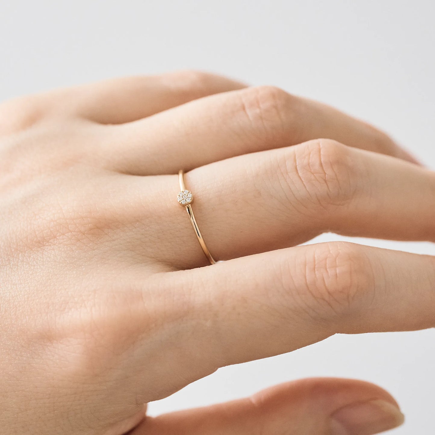 Micro Pave Diamond Ring(0.01ct)|K18YGハード|cobaco Micro Pave Diamond Ring(0.01ct)|K18YGハード|cobaco