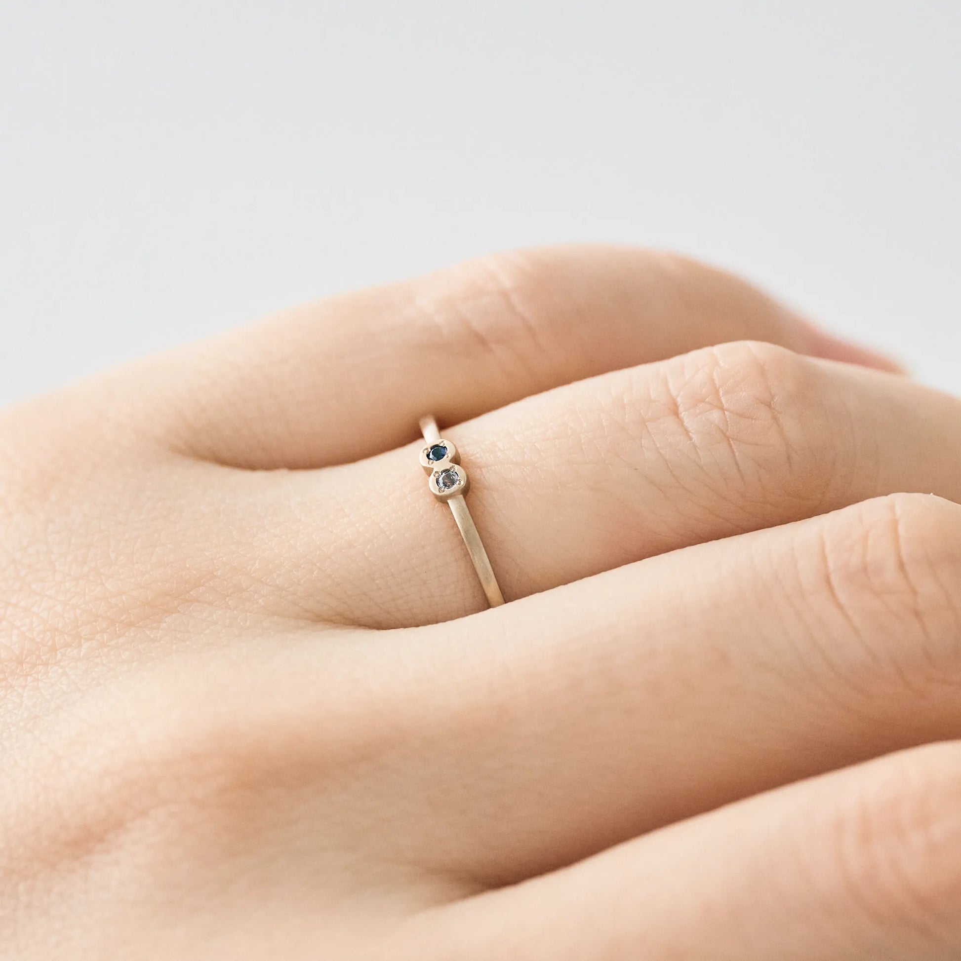 Mother Ring_matte(2石)|誕生石マザーリング|cobaco for baby Mother Ring_matte(2石)|誕生石マザーリング|cobaco for baby